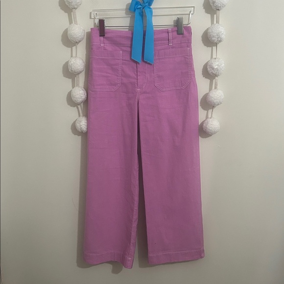 Anthropologie The Colette Crop Wide Leg pants by Maeve: Contrast Stitch Edition - Picture 10 of 15